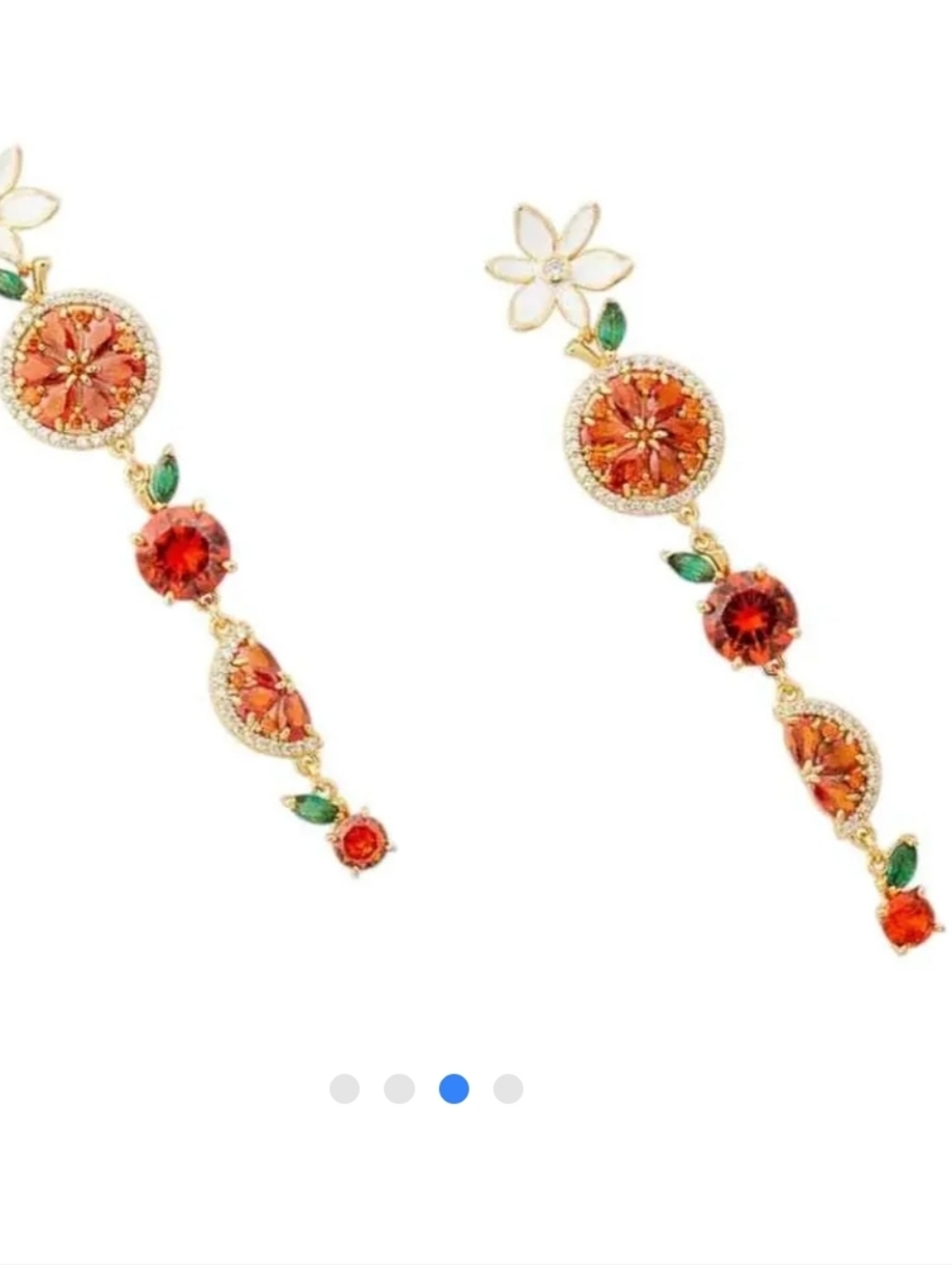 kate spade Pink and Gold Floral Drop Earrings - Picture 3 of 7